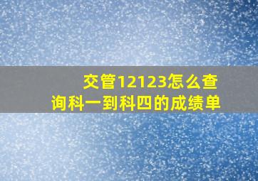 交管12123怎么查询科一到科四的成绩单