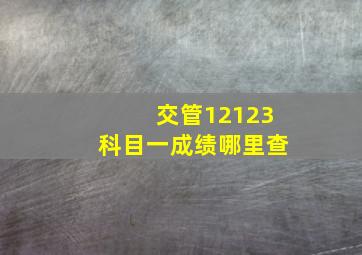 交管12123科目一成绩哪里查