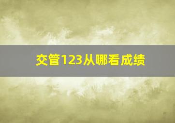 交管123从哪看成绩