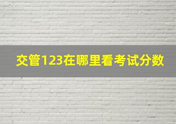 交管123在哪里看考试分数