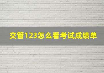 交管123怎么看考试成绩单