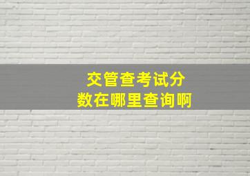 交管查考试分数在哪里查询啊