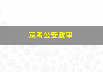 京考公安政审