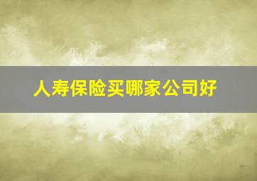 人寿保险买哪家公司好