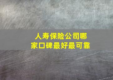 人寿保险公司哪家口碑最好最可靠