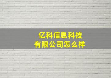 亿科信息科技有限公司怎么样