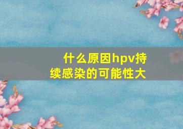 什么原因hpv持续感染的可能性大