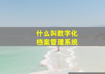 什么叫数字化档案管理系统