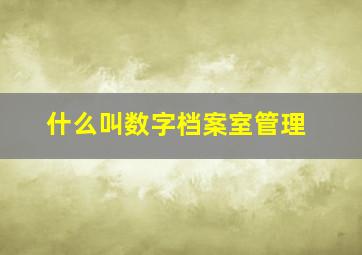 什么叫数字档案室管理