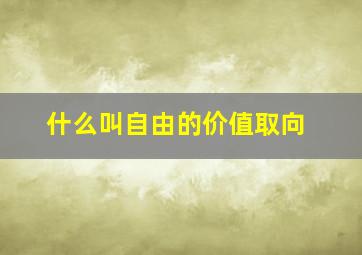 什么叫自由的价值取向