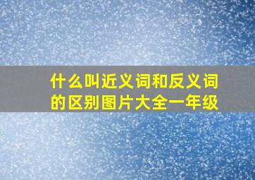 什么叫近义词和反义词的区别图片大全一年级