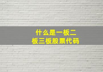 什么是一板二板三板股票代码