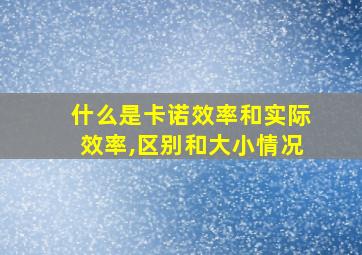 什么是卡诺效率和实际效率,区别和大小情况