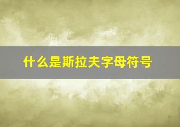 什么是斯拉夫字母符号