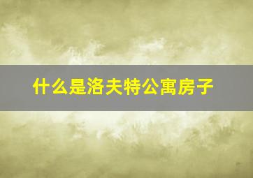 什么是洛夫特公寓房子