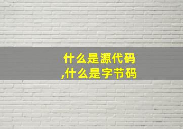 什么是源代码,什么是字节码