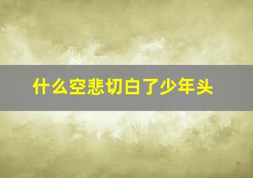 什么空悲切白了少年头