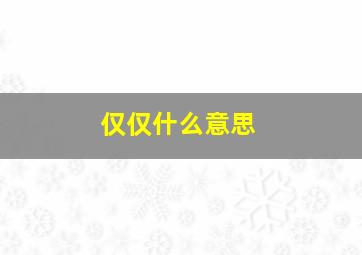 仅仅什么意思