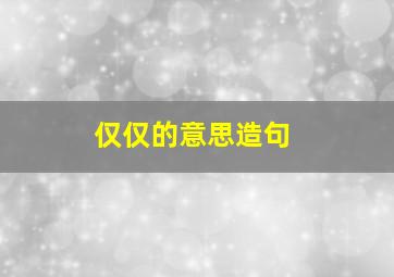 仅仅的意思造句