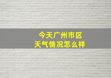 今天广州市区天气情况怎么样