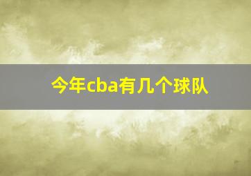 今年cba有几个球队