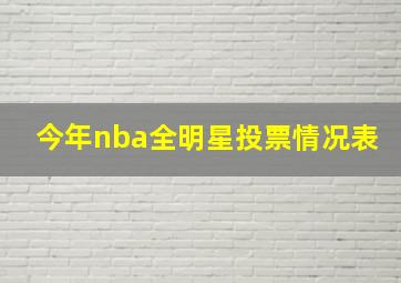 今年nba全明星投票情况表