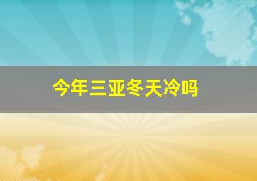 今年三亚冬天冷吗