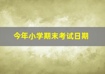 今年小学期末考试日期