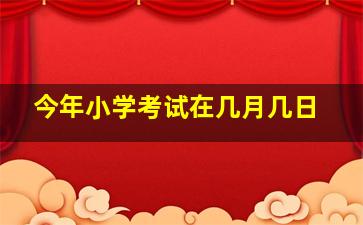 今年小学考试在几月几日