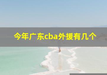 今年广东cba外援有几个