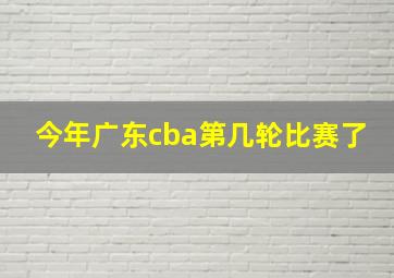 今年广东cba第几轮比赛了