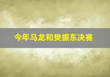 今年马龙和樊振东决赛