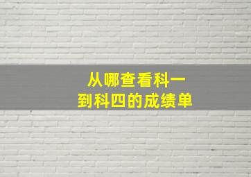 从哪查看科一到科四的成绩单