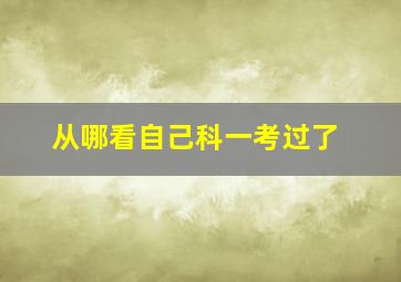 从哪看自己科一考过了