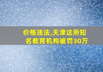 价格违法,天津这所知名教育机构被罚30万