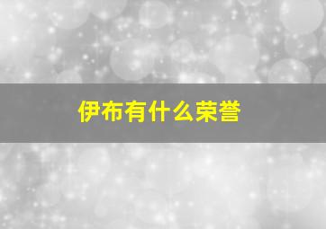 伊布有什么荣誉