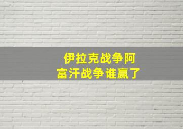 伊拉克战争阿富汗战争谁赢了