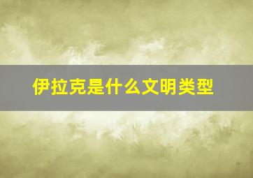 伊拉克是什么文明类型