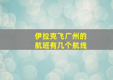 伊拉克飞广州的航班有几个航线