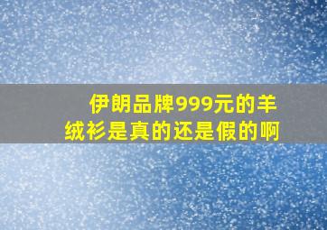 伊朗品牌999元的羊绒衫是真的还是假的啊