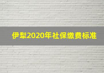 伊犁2020年社保缴费标准