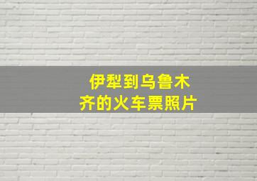 伊犁到乌鲁木齐的火车票照片