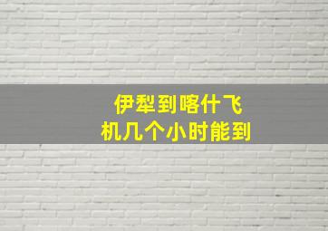 伊犁到喀什飞机几个小时能到