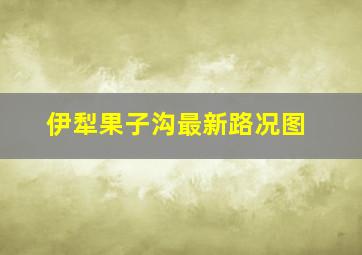 伊犁果子沟最新路况图