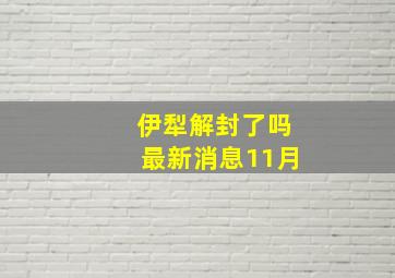 伊犁解封了吗最新消息11月