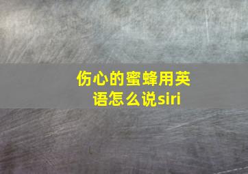 伤心的蜜蜂用英语怎么说siri