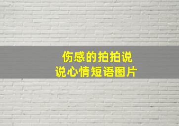 伤感的拍拍说说心情短语图片