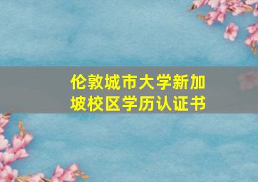 伦敦城市大学新加坡校区学历认证书