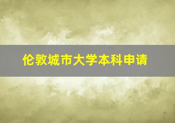 伦敦城市大学本科申请