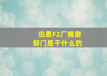 伯恩F2厂精磨部门是干什么的